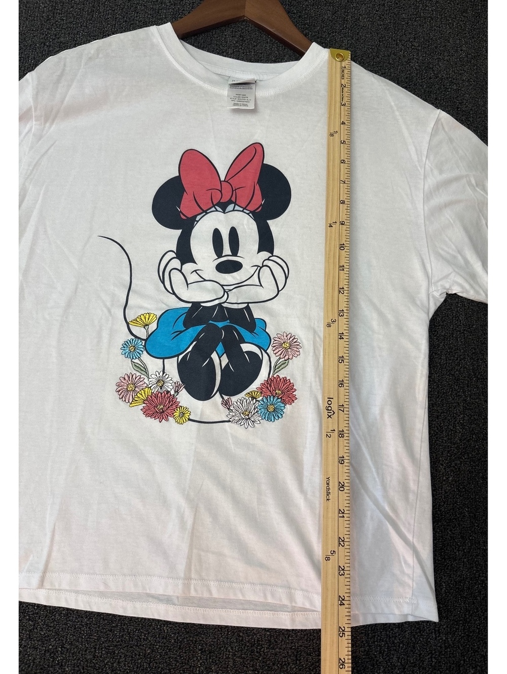 Disney Minnie Mouse White Graphic T-Shirt, Size Large, Cotton Blend size L - Picture 5 of 7